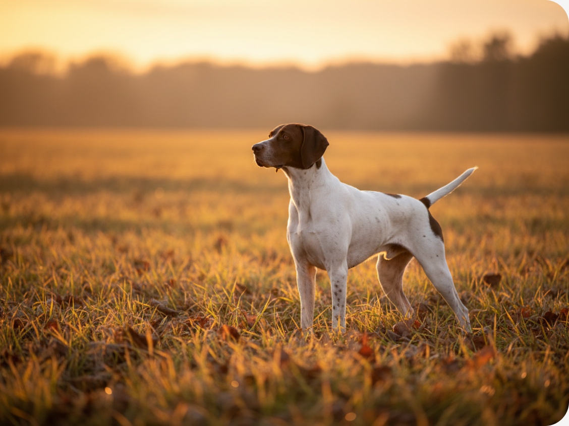 Hunting dog in a field