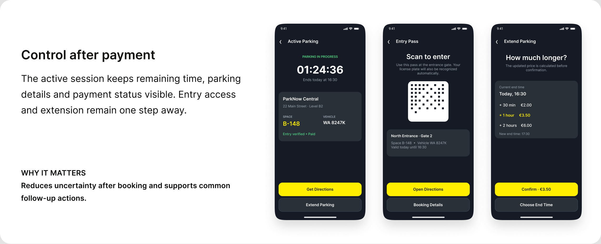 Control after payment
